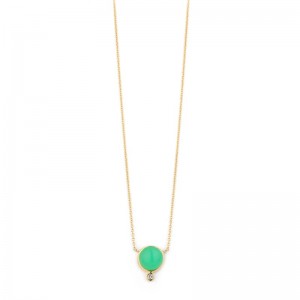 Candy Chrysoprase Pendant Necklace With A Drop Diamond