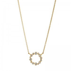 Cosmic Circle Necklace With Champagne Diamonds