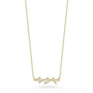 Dana Rebecca 14k Multi Shape Diamond Bar Necklace