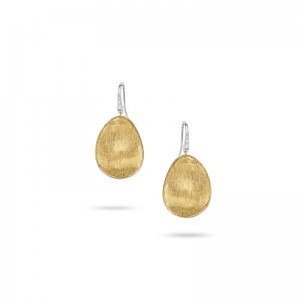 Marco Bicego 18K Yellow Gold Lunaria Hook Earrings With Diamonds With .05Tdw