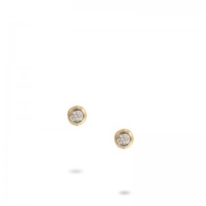 Marco Bicego 18K Yellow Gold Delicati Stud Earrings With Pavé Diamonds .15Tw