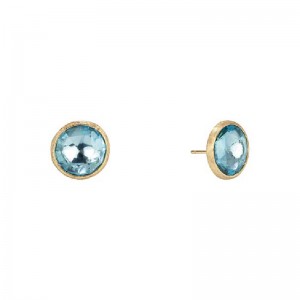 Marco Bicego Jaipur Color Collection 18K Yellow Gold And Blue Topaz Large Stud