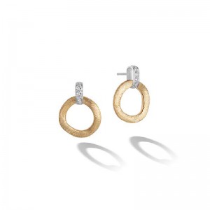 Marco Bicego Jaipur Collection 18K Yellow Gold Stud Drop Earrings With Diamonds