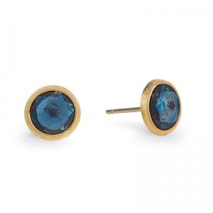 Marco Bicego 18K Yellow Gold Jaipur Collection Blue Topaz Petite Stud Earrings