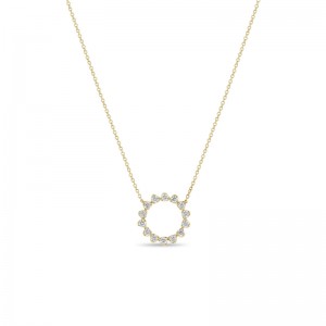 14K Diamond Circle Necklace BY Zoe Chicco