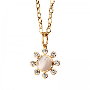 Cosmic Mother Of Pearl Pendant With Diamonds