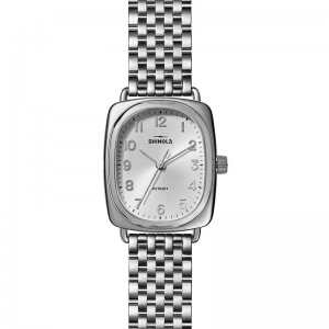 Shinola The Bixby Silver Dial & Ss Bracelet Watch, 29 X 34Mm