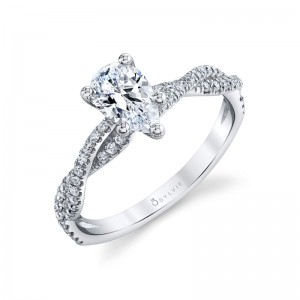 Pear Shaped Spiral Engagement Ring - Leana