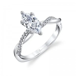 Sylvie Spiral Marquise Engagement Ring