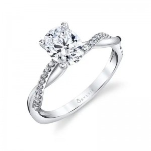 Sylvie Spiral Oval Engagement Ring