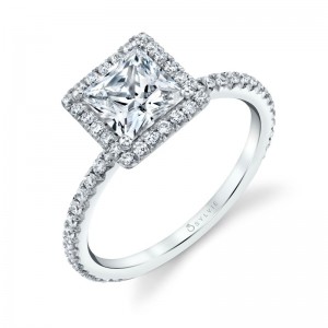 Sylvie Vivian Princess Halo Engagement Ring