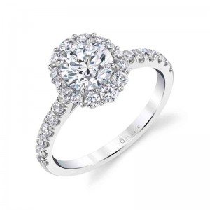 Sylvie Jillian Oval Halo Engagement Ring