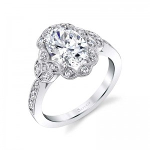 Sylvie Oval Halo Engagement Ring