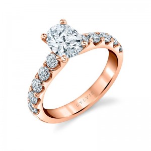 Oval Cut Clsasic Wide Band Engagement Ring - Aloria