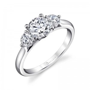 Sylvie Modern Three Stone Engagement Ring