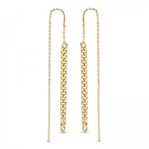 14k Small Curb Chain Drop Threaders By Zoe Chicco