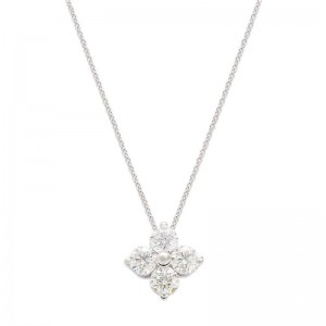 14K Diamond Four Stone Pendant Necklace BY Providence Diamond Collection
