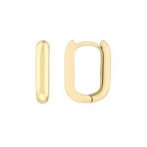PD Collection Oblong Polished Hoop Earrings
