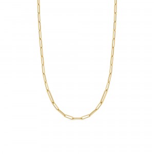 18K Yellow Gold Alternating Size Paperclip Link Necklace