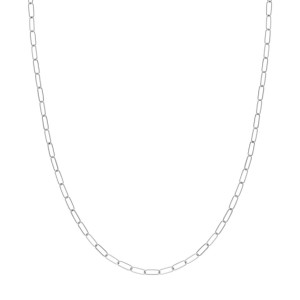 14K White Gold Paperclip Chain Necklace By PD Collection