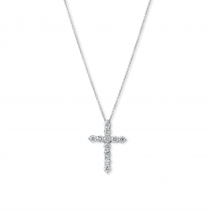 PD Collection White Gold Diamond Cross Necklace