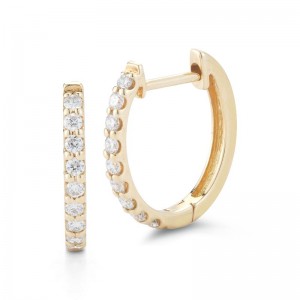 PD Collection Pave Diamond Huggie Earrings