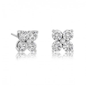 PD Collection 14K Diamond Four Stone Cluster Stud Earrings