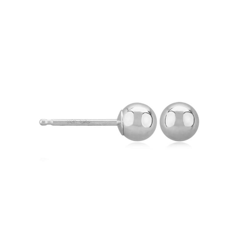 14K White Gold Ball Stud Earrings By PD Collection