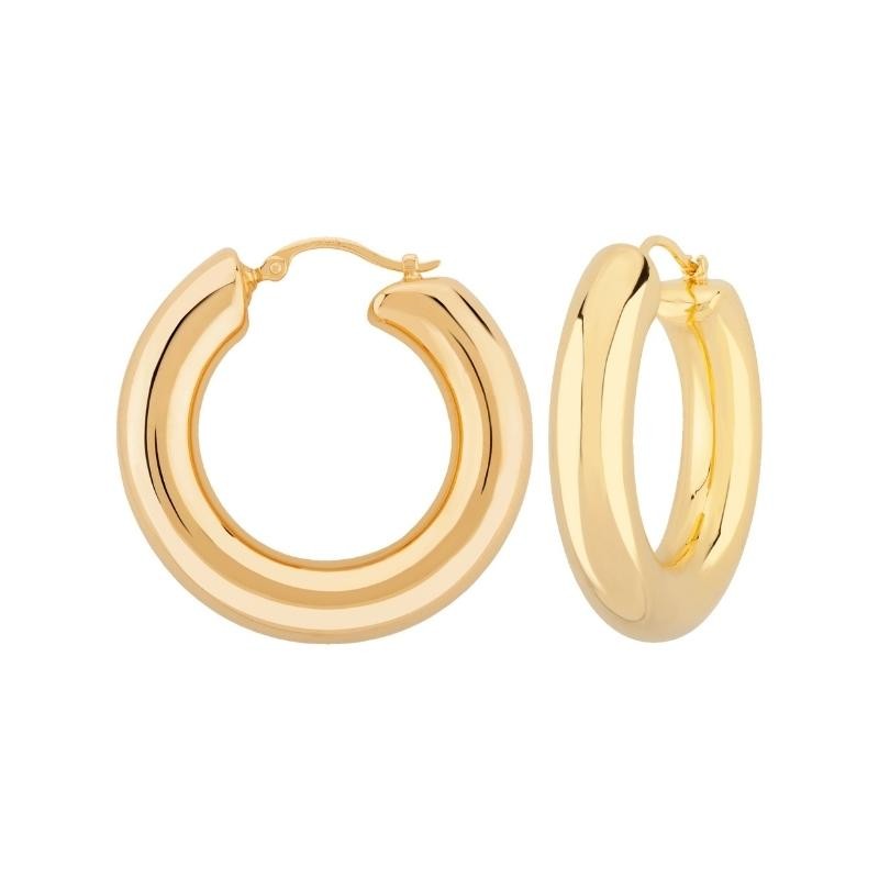 14K Yellow Gold Hoop Earrings By PD Collection