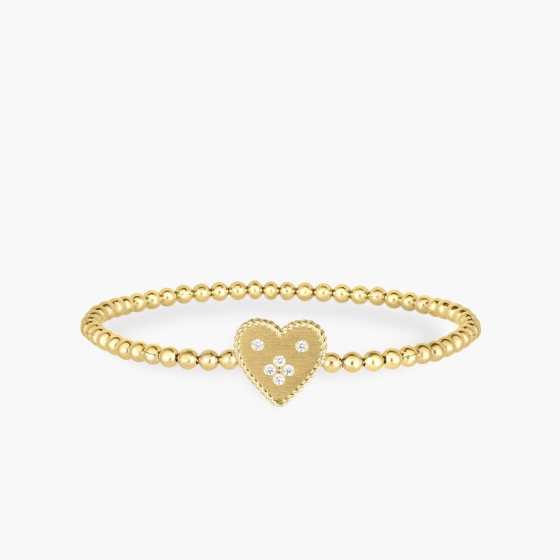 Venetian Princess Diamond Heart Bracelet In 18K Yellow Gold