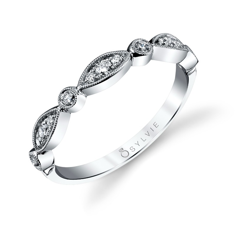 Vintage Inspired Stackable Wedding Band - Talia