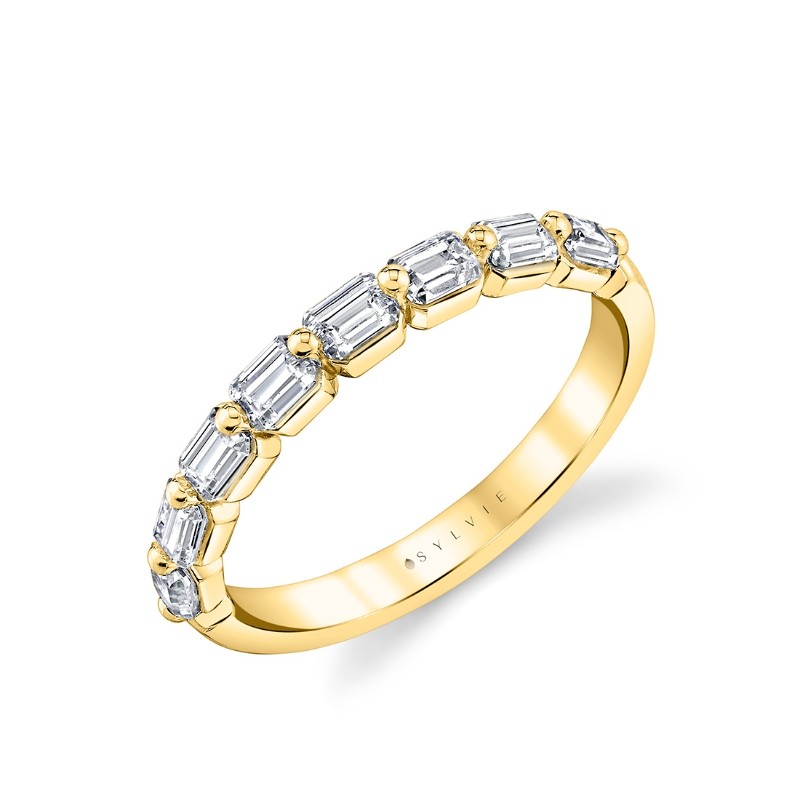 Shared Prong Baguette Wedding Ring