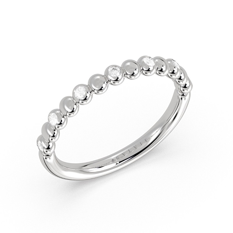 Flush Set Round Diamond Wedding Ring