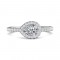 FlyerFit® 14K White Gold Micropave Halo Engagement Ring