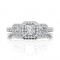 FlyerFit® 14K White Gold Three Stone Engagement Ring