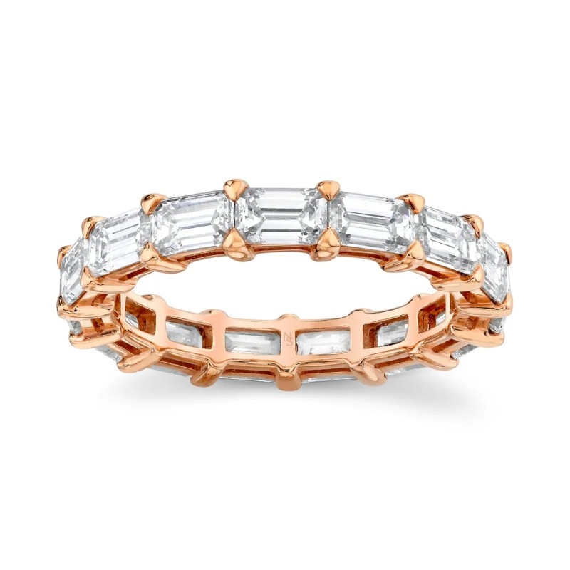 East West Emerald Cut Diamond Eternity Band