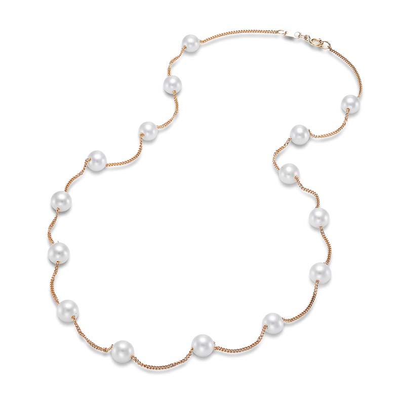 14k Pearl Tin Cup Necklace