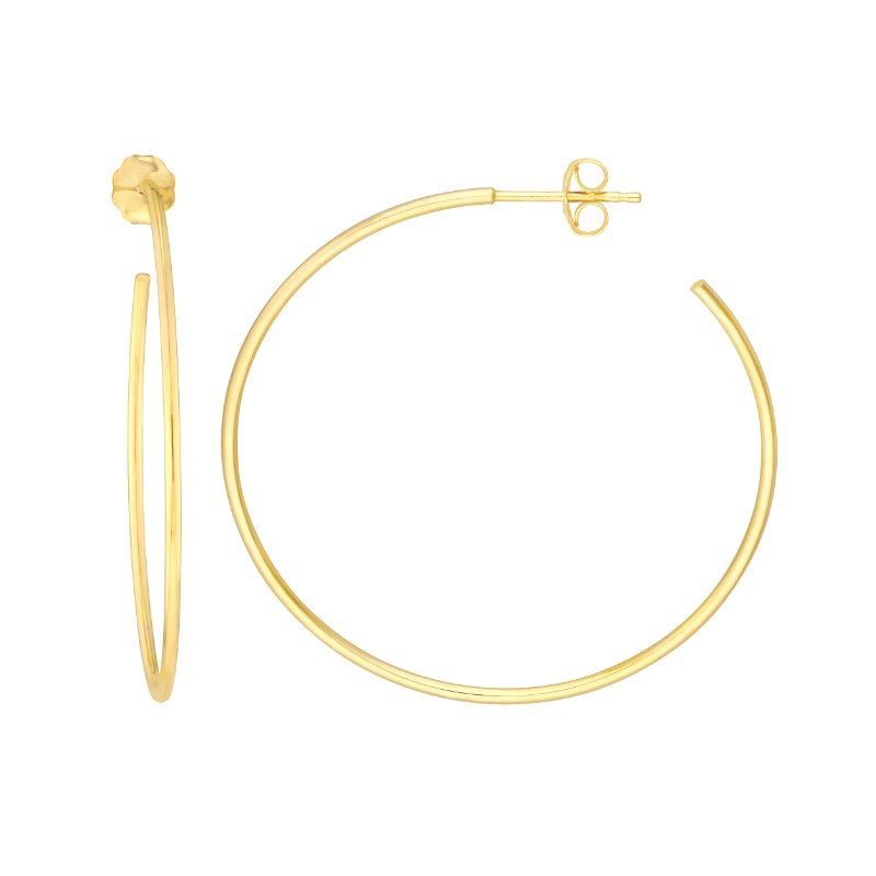 14K Yellow Gold Hoop Earrings By PD Collection