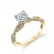 Round Cut Spiral Engagement Ring - Leana