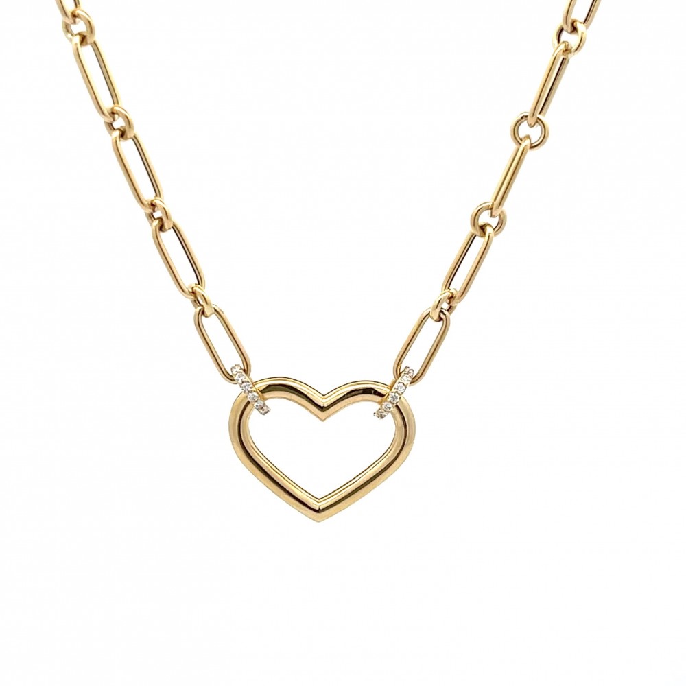 18k Diamond Cialoma Dangle Heart Necklace