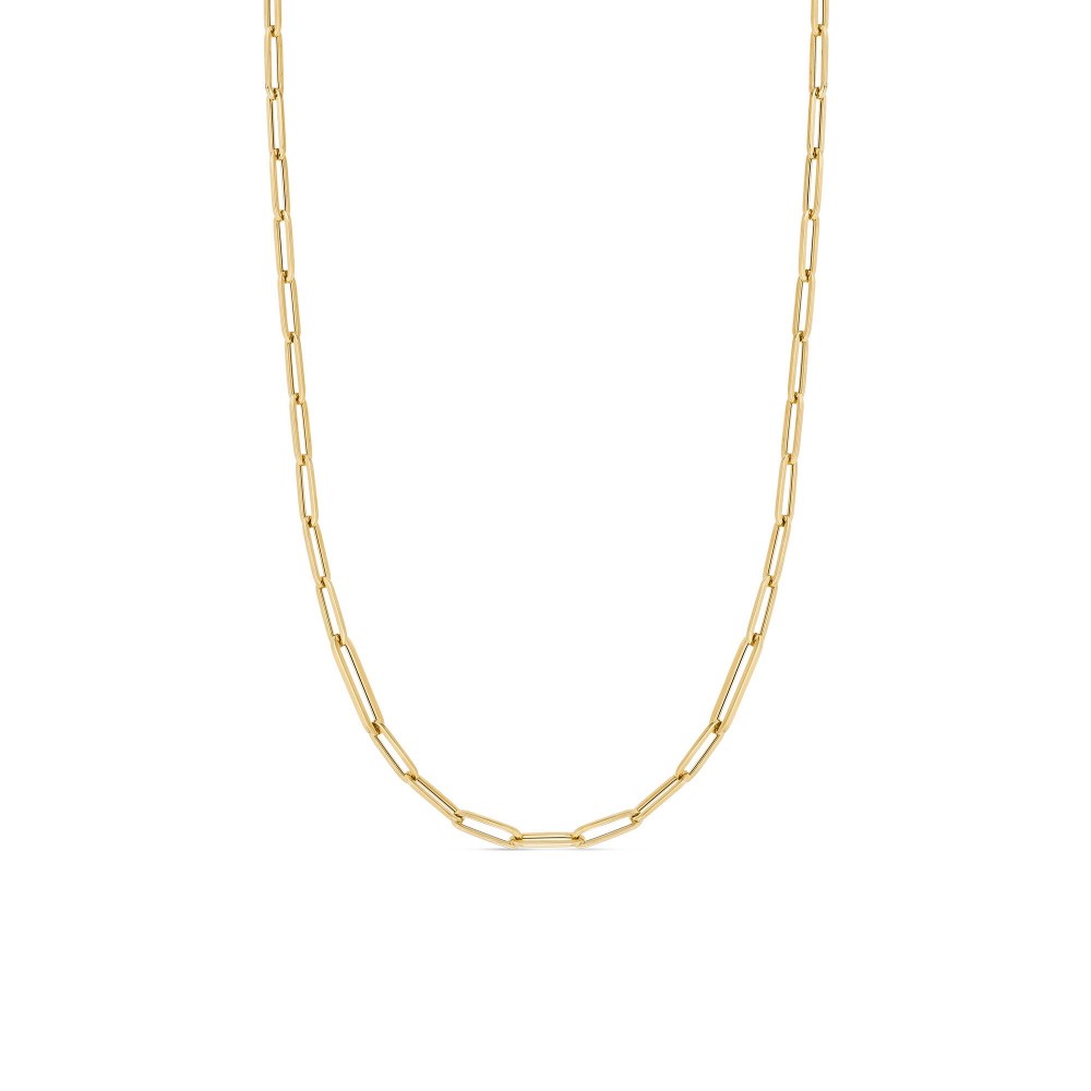 18K Yellow Gold Alternating Size Paperclip Link Necklace