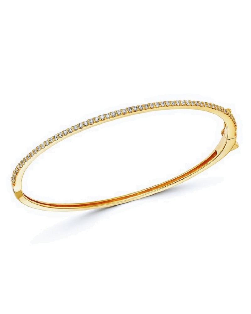 14k Diamond Bangle