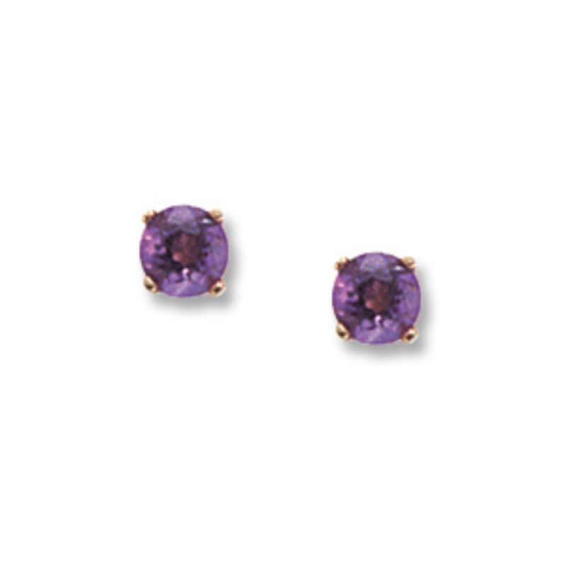 Pd Collection Yg 4Mm Amethyst Earrings