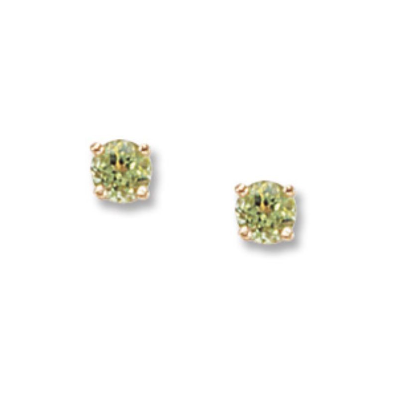 Pd Collection Yg 4Mm Peridot Earrings