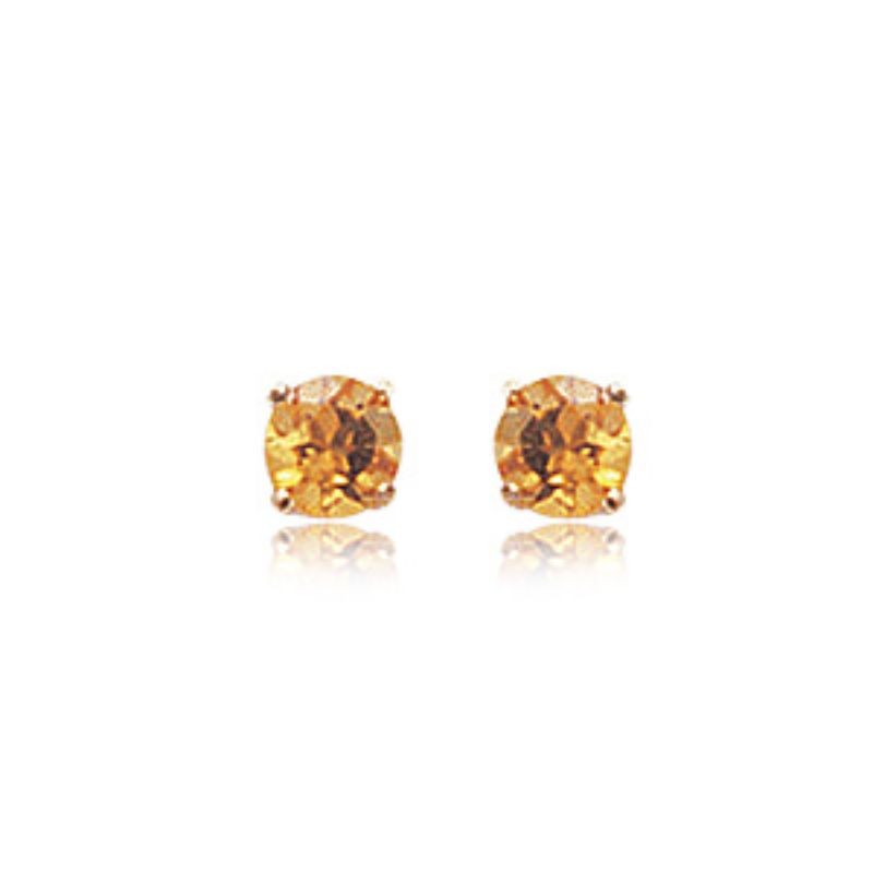 Pd Collection Yg 4Mm Citrine Earrings