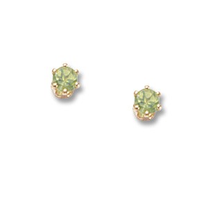 PD Collection Yg 3Mm Peridot Stud Earrings