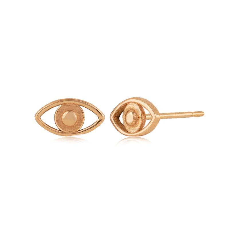 PD Collection 14K Yellow Gold Evil Eye Stud Earrings