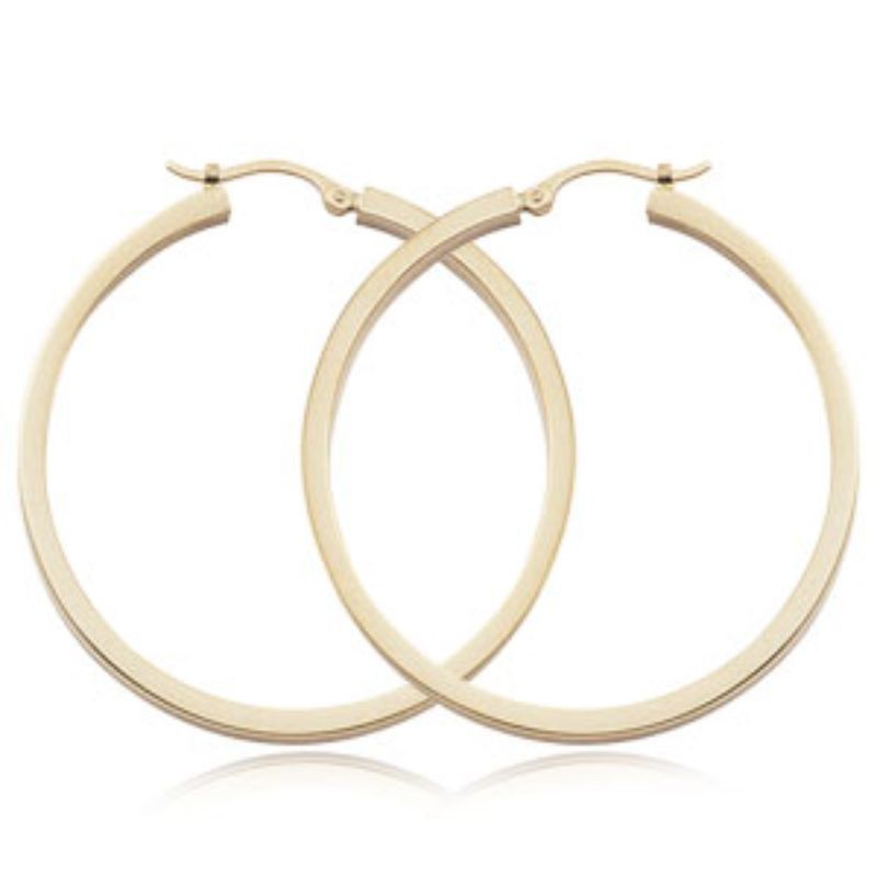 Pd Collection Yg 2X40Mm Sq Tube Hoop Earrings By Providence Diamond Collection