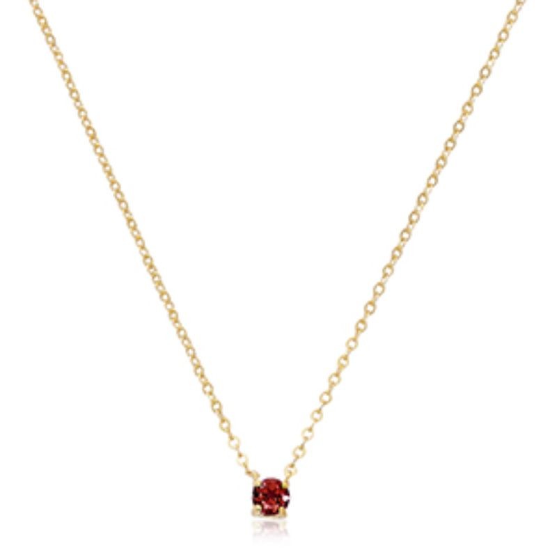 Pd Collection Yg 4Mm Garnet Necklace