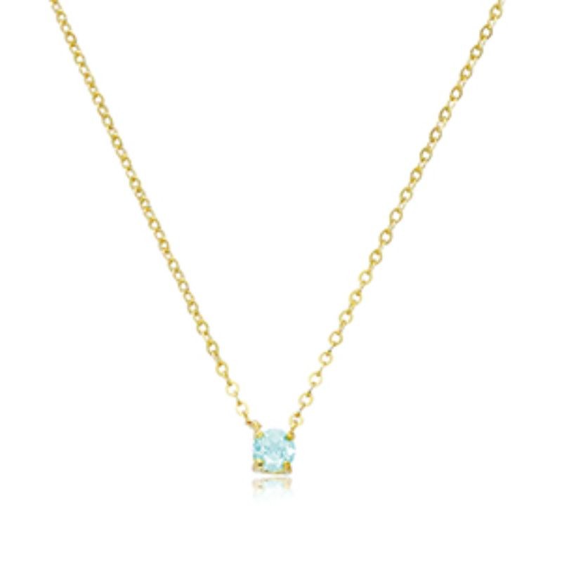 Pd Collection Yg 4Mm Aquamarine Necklace